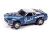 Auto World Super III 1970 BOSS Ford Mustang Fender Blue HO Scale Slot Car