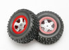 Traxxas 7073A SCT Tires w/ Red Beadlock Chrome Wheels