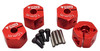 NHX RC Aluminum Clamping Wheel Hex Adaptor 10mm Thickness 12mm Hex - Red (4pc)