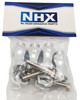 NHX RC Wheel Hex Adaptor 12mm to 17mm (4pc) 30mm Offset Extender - Silver