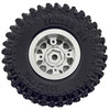 NHX RC Crawler Tires w/ Aluminum Beadlock Wheel Rims (4) for 1/18 TRX-4M Silver