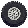 NHX RC Crawler Tires w/ Aluminum Beadlock Wheel Rims (4) for 1/18 TRX-4M Silver