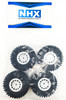 NHX RC Crawler Tires w/ Aluminum Beadlock Wheel Rims (4) for 1/18 TRX-4M Silver