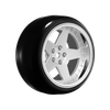 Louise R/C LNHA559T 1/10 Drift Tires w/ 5 Spoke Matte Silver Wheels (4Pcs)