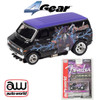 Auto World 4Gear 1973 Dodge Van Fender Version A Black & Purple w/Wizard Graphics HO Slot Car