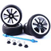 Yeah Racing Aluminum Spinner Rims Black(4) 9-Spoke Tire Set 1:10 Touring Cars