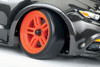 Traxxas 8376A Tires and wheels assembled glued split-spoke orange wheels 1.9" Drift tires front