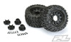 Pro-Line 1170-10 Trencher 2.8" Tires Mounted Black Wheels : Stampede / Ruster