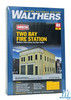 Walthers 933-4022 Two-Bay Fire Station Kit - 8 x 4-7/8 x 5-1/2" : HO Scale