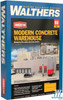 Walthers 933-4067 Modern Concrete Warehouse Kit - 16-5/8 x 9-1/8 x 5-11/16" : HO Scale
