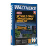 Walthers 933-4500 30' Single Track Railroad Through Girder Bridge Kit : HO Scale