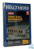 Walthers 933-3041 Three-Stall Roundhouse Kit 14 x 14-1/4 x 4-11/16" : HO Scale