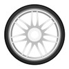 GRP GTH02-R1 1:8 GT T02 SLICK R1 Rain Belted Tire w/ White Wheel (2)