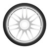 GRP GTJ02-R1 1:8 GT T02 SLICK R1 Rain Belted Tire w/ White Wheel (2)