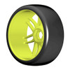 GRP GTY02-R1 1:8 GT T02 SLICK R1 Rain Belted Tire w/ Yellow Wheel (2)
