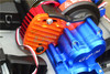 GPM Racing Aluminum Motor Plate w/ Heat Sink Fins Blue : Traxxas E-Revo VXL 2.0