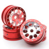 Orlandoo Hunter Model GA4010 Metal 9 Hub Wheel Rims (4) Red/Silver : 1/32 & 1/35