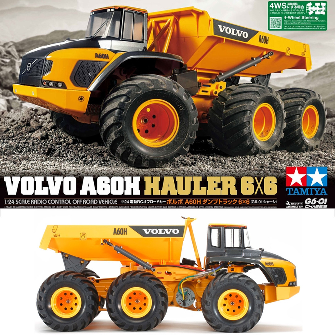 Tamiya 58676 1/24 Volvo A60H Hauler G6-01 6x6 Pre-Painted Cab Off