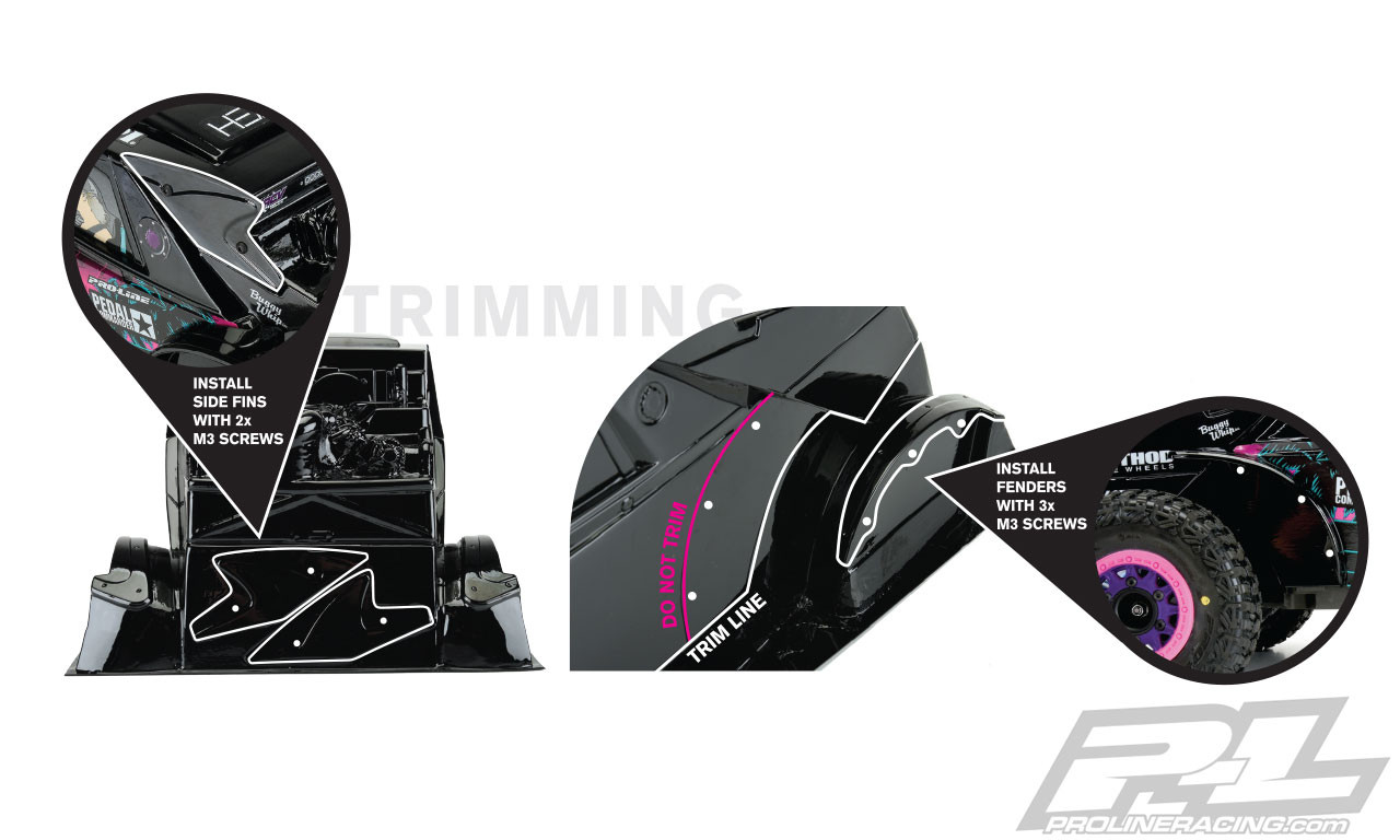 Pro-Line 3563-00 Megalodon Desert Buggy Clear Body : Slash 2wd