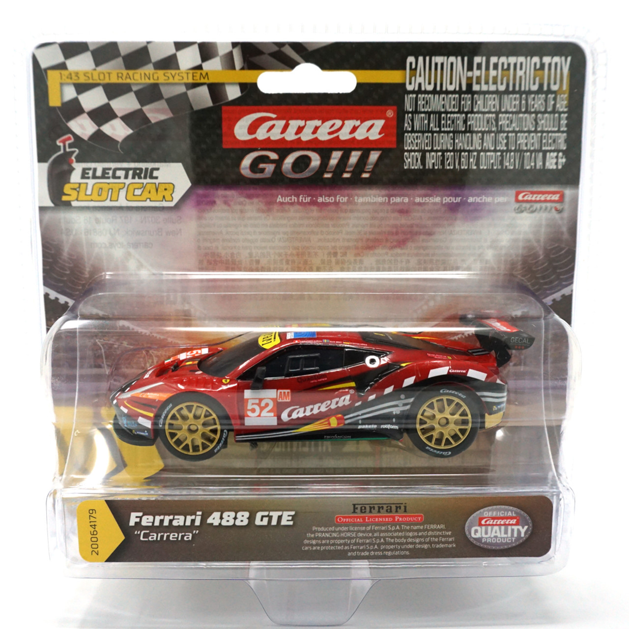 Carrera GO! 64179 Ferrari 488 GTE AF Corse No. 52 Carrera 1/43 Slot Car -  Nitro Hobbies