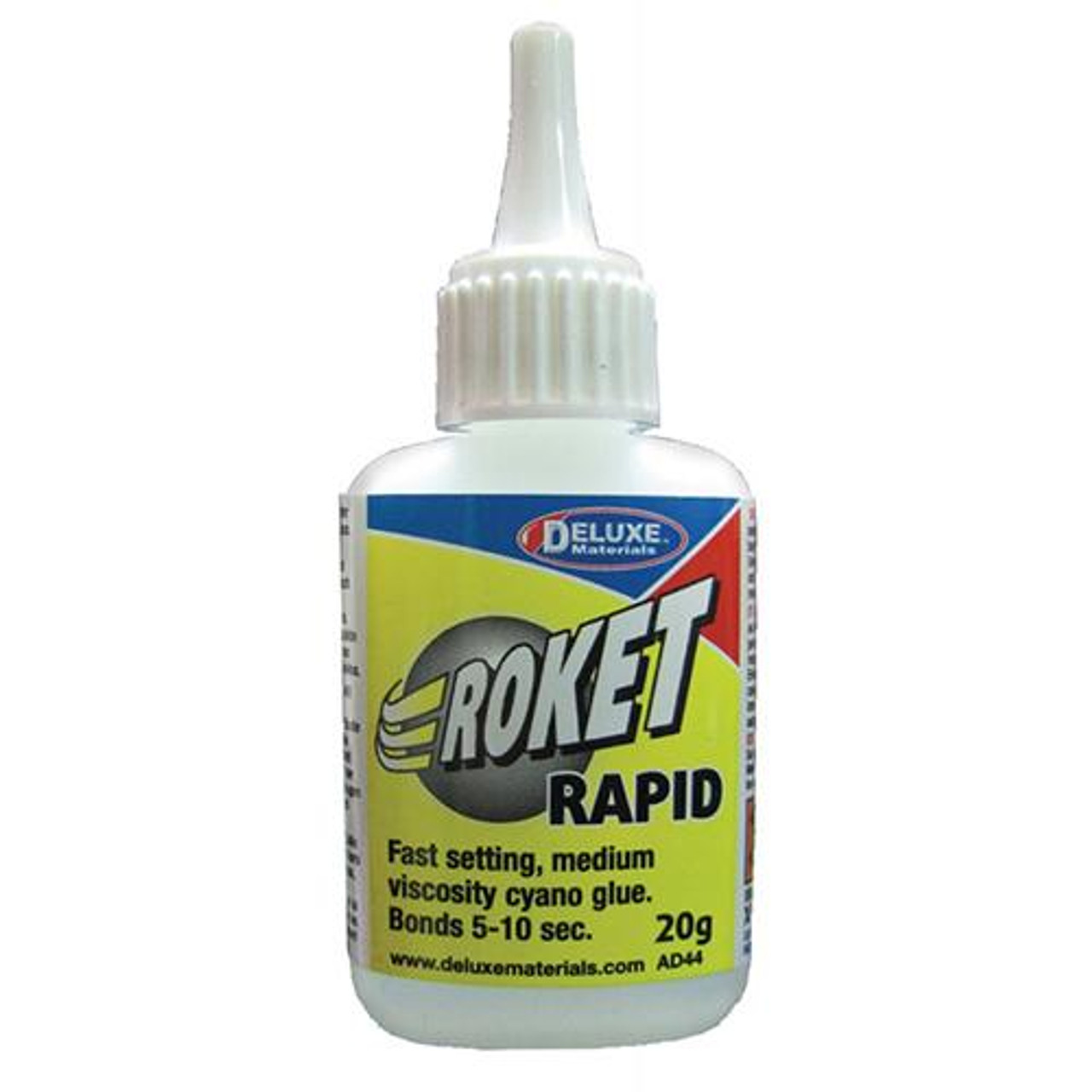 Roket Rapid. Pegamento cianocrilato secado medio. Viscosidada media(20gr.)  Deluxe-AD44