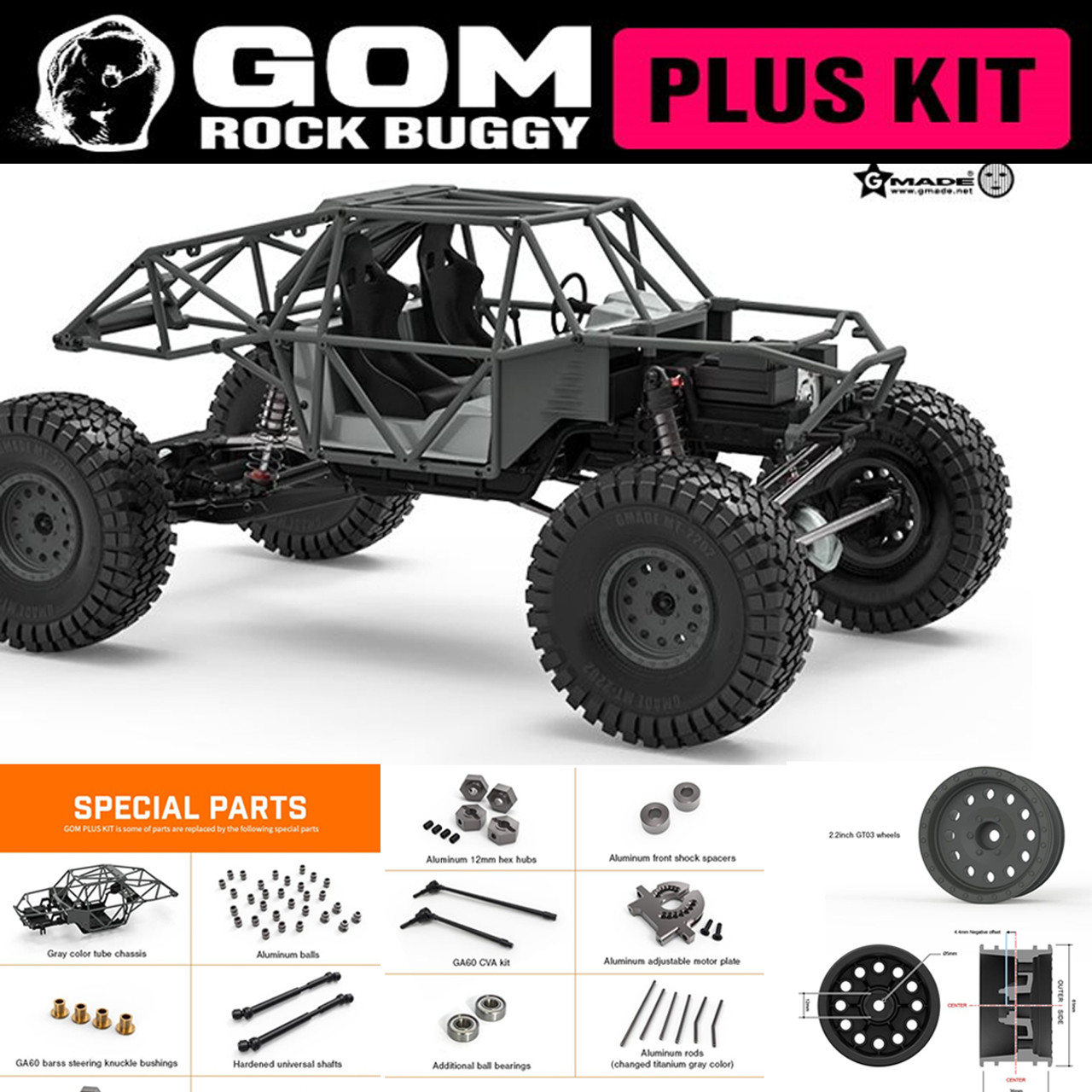 Gmade GM56020 1/10 GR01 Gom Rock Buggy Plus Kit 4WD - Nitro Hobbies