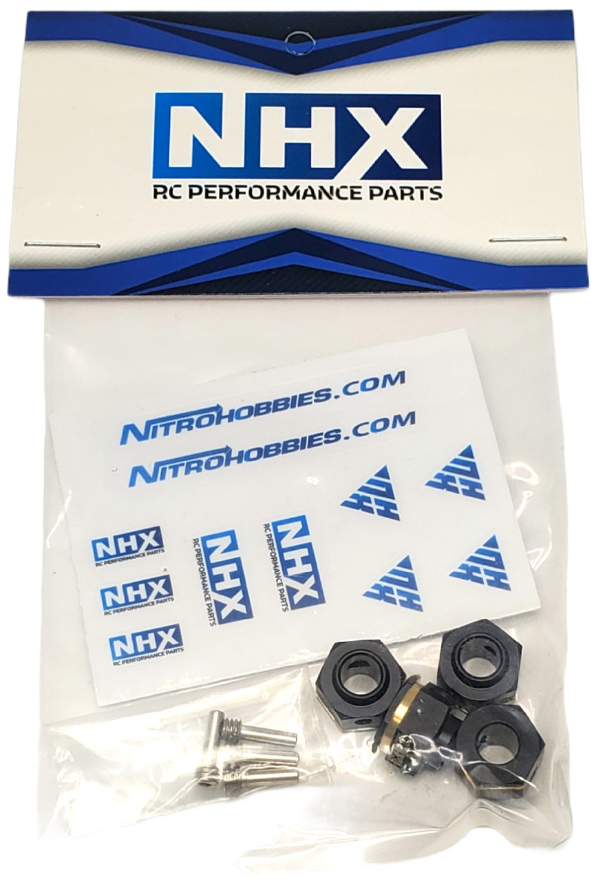 NHX Brass Wheel Hex Adapter +4mm Extensions For Axial SCX24 – 4pc