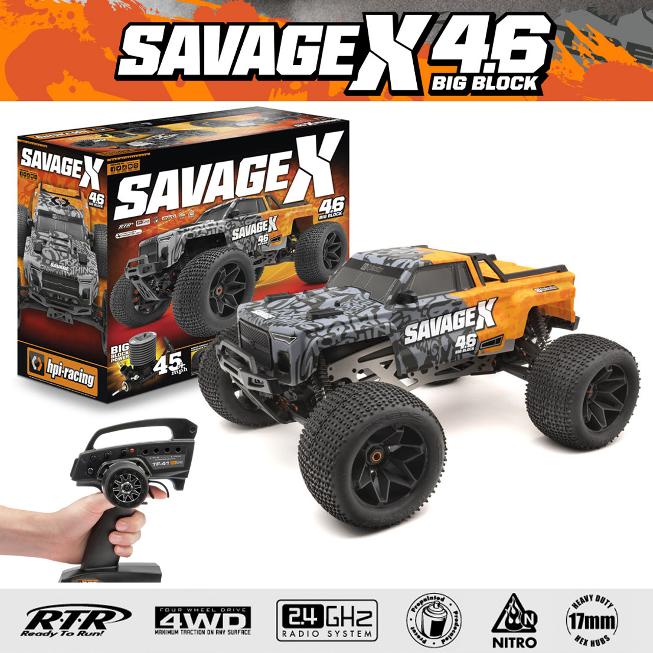 HPI Savage XL Nitro RTR 4WD RC Monster Truck