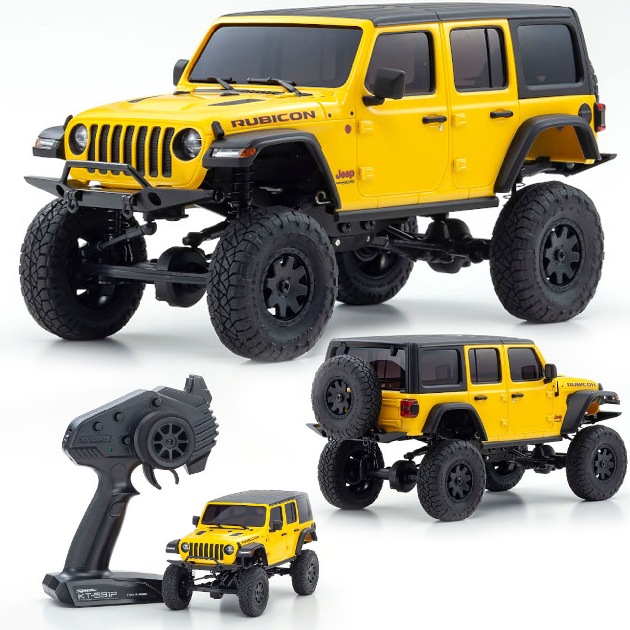 Kyosho 32521Y Mini-Z 4X4 Jeep Wrangler Rubicon HellaYella Yellow RTR Crawler