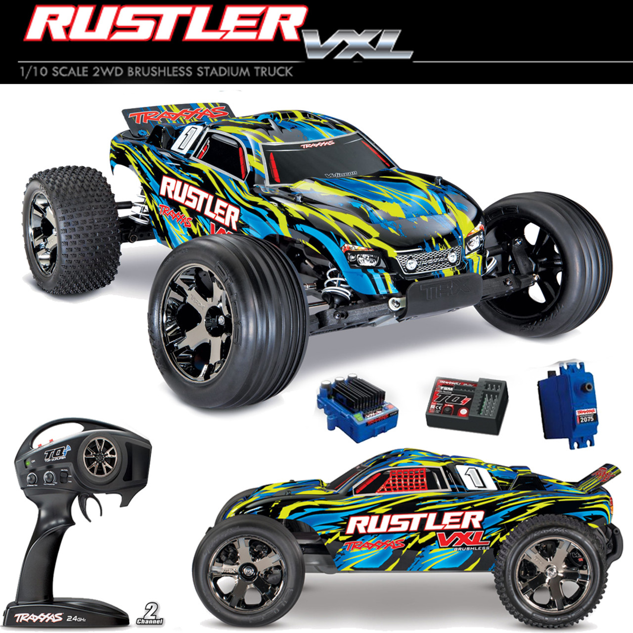 Traxxas Rustler 4x4 Ultimate 1/10 RTR Brushless Stadium Truck