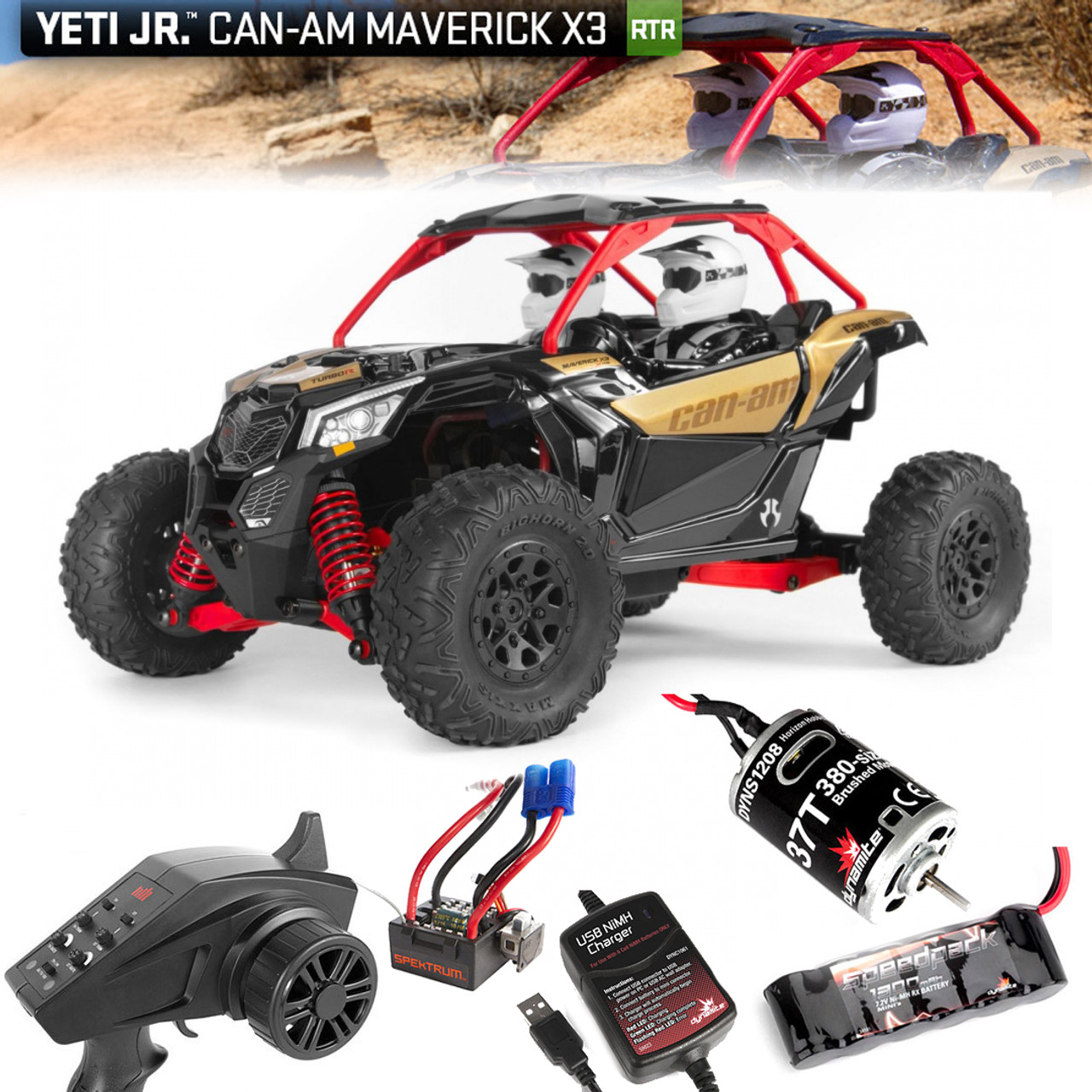 Axial AXI90069 1/18 Yeti Jr. Can-Am Maverick 4WD Brushed RTR w