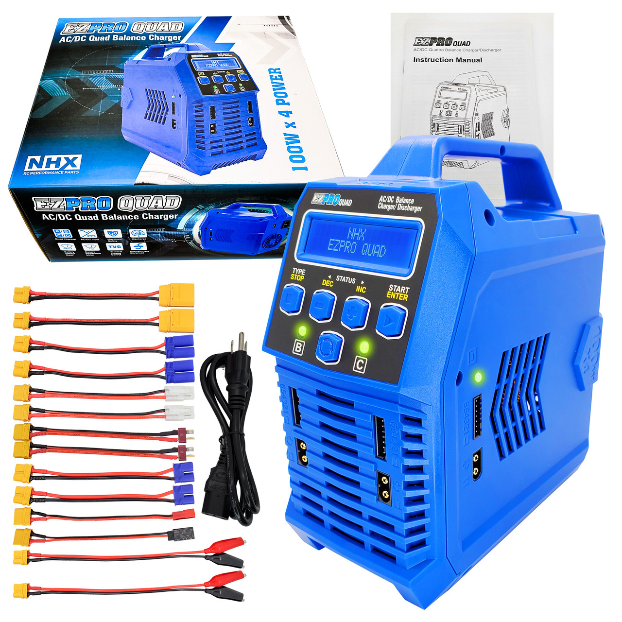NHX RC EZPRO QUAD 100W X4 AC/DC 12A LIPO/LIHV & NIMH RC Battery