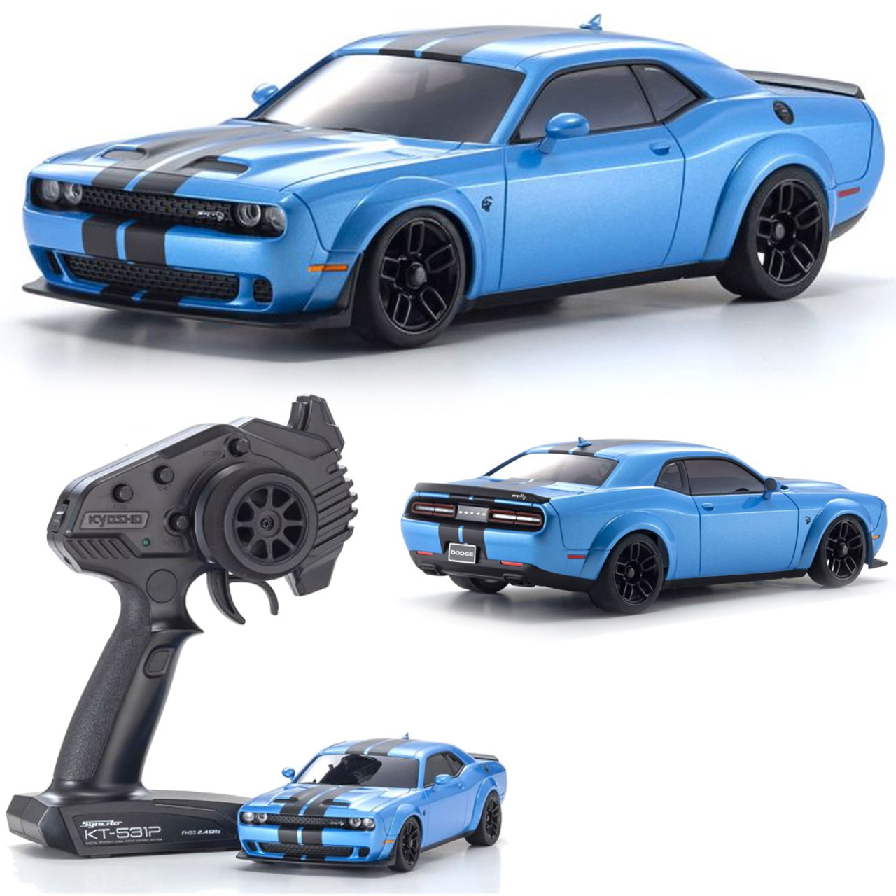 Kyosho 32621BL MINI-Z AWD Challenger Blue SRT Hellcat Redeye RTR