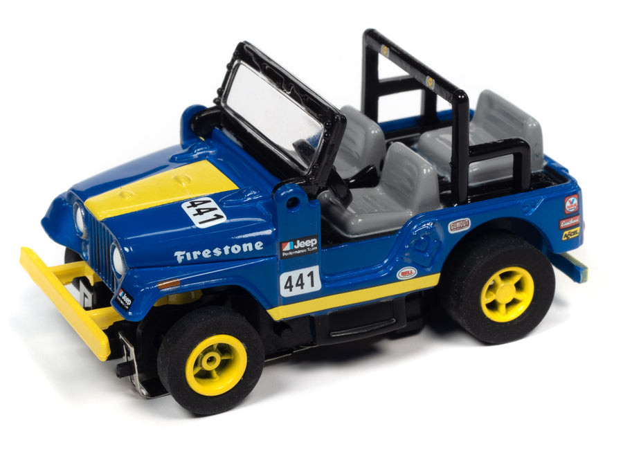 Fashion Frontier Auto World Xtraction R34 1979 Jeep CJ5 Blue HO Scale