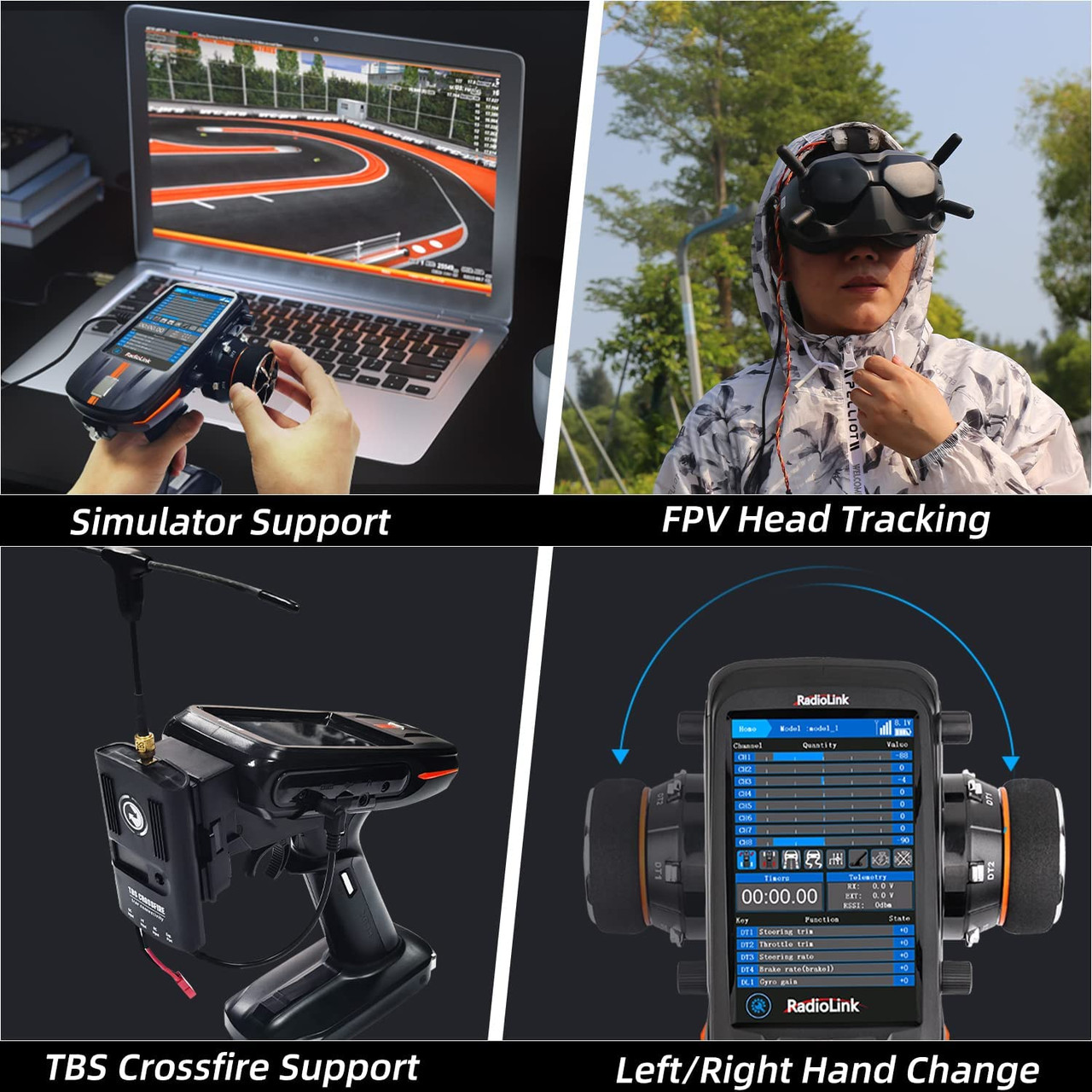 Radiolink RC8X 8 Ch 2.4G RC Transmitter R8FG R4FGM Gyro Receiver