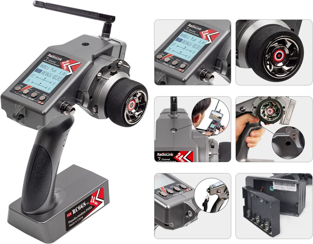 Radiolink RC6GS V3 7Ch 2.4G RC Transmitter w/ R7FG 7Ch Gyro