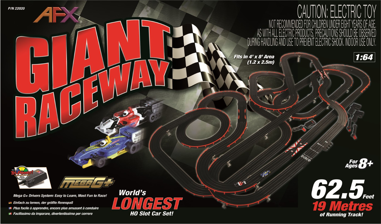 AFX 22020 Giant Raceway w/o Digital Lap Counter Longest HO Slot Car Racing  Set - Nitro Hobbies