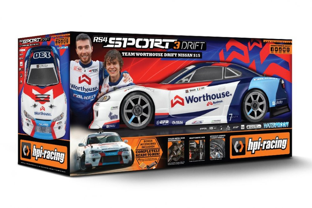 HPI 120097 RS4 Sport 3 Drift Team 4WD Worthouse Nissan S15 RTR Car