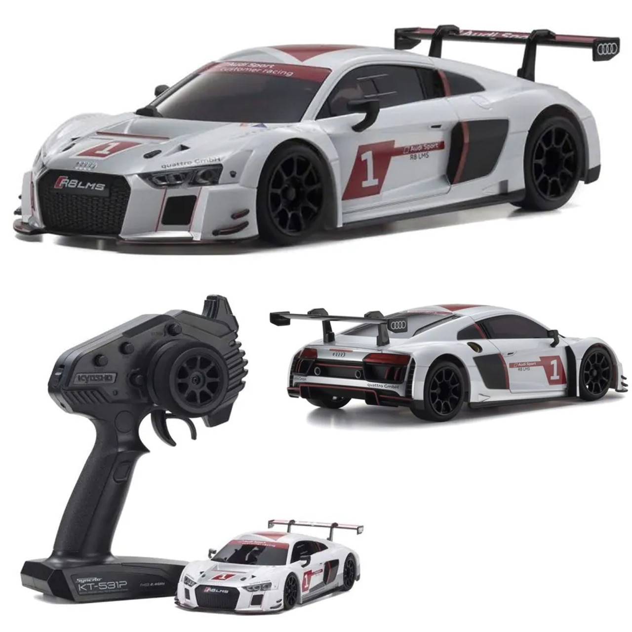 Kyosho 32344AS MINI-Z RWD Audi R8 LMS 2015 “White” Ready Set RTR