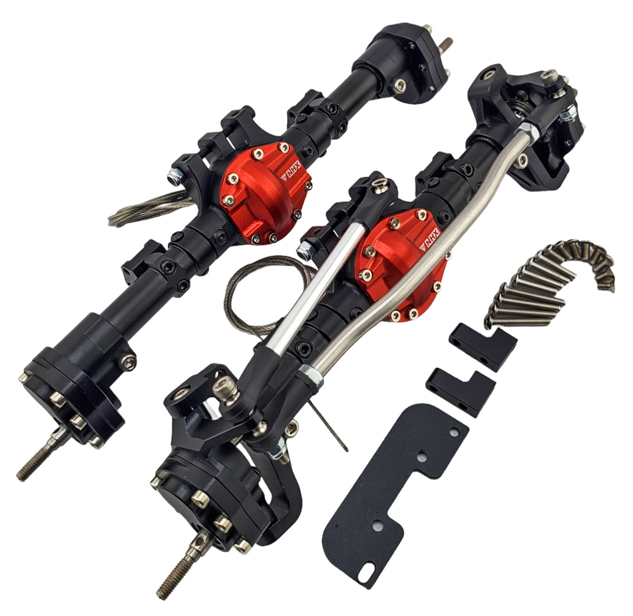 Assali Anteriori A Portale NHX In Alluminio Con Ingranaggi Per Axial SCX10 III – Scala 1:10