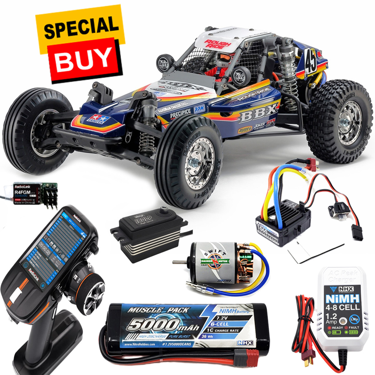 Tamiya 1/10 RC BBX High Performance 2WD Off-Road Buggy Complete Combo RC8X