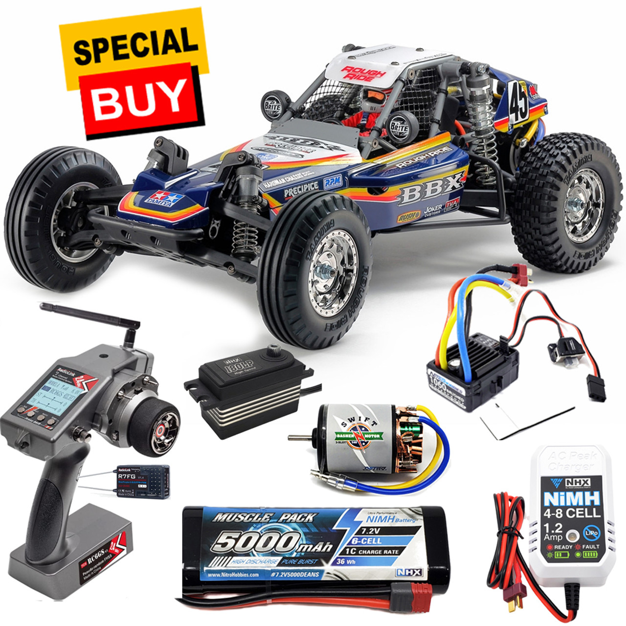 Tamiya 1/10 RC BBX High Performance 2WD Off-Road Buggy Complete Combo RC6GS