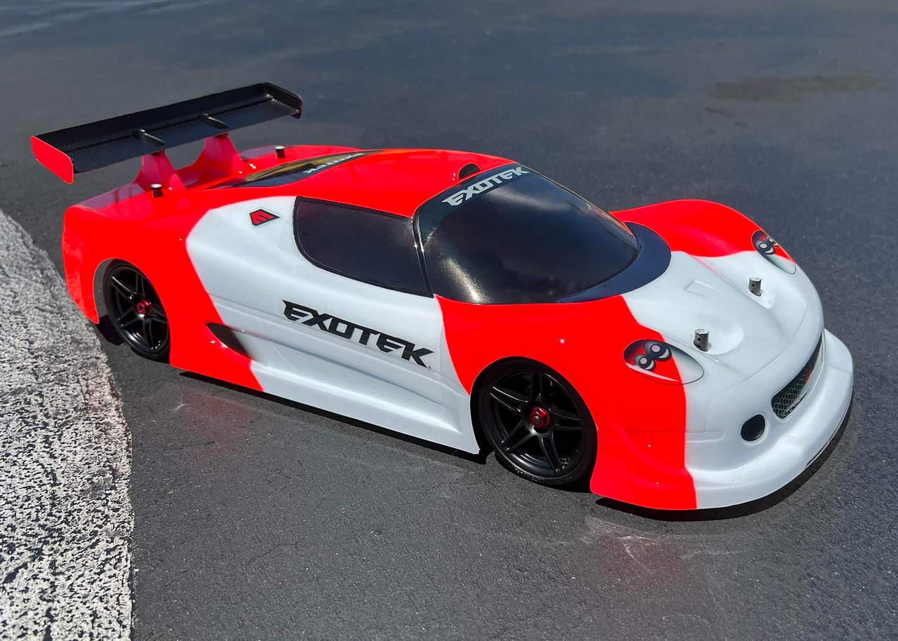 Exotek 2129 GTF 1/10 USGT Race Clear Body Lexan w/ Wing - Nitro
