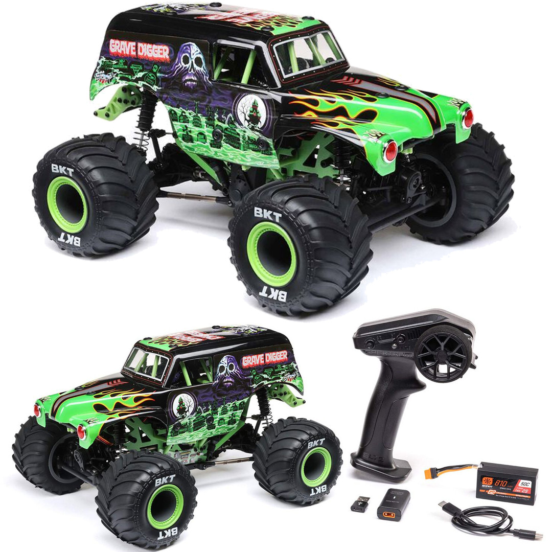 Losi LOS01026T1 1/18 Mini LMT 4X4 Brushed Monster Truck RTR, Grave