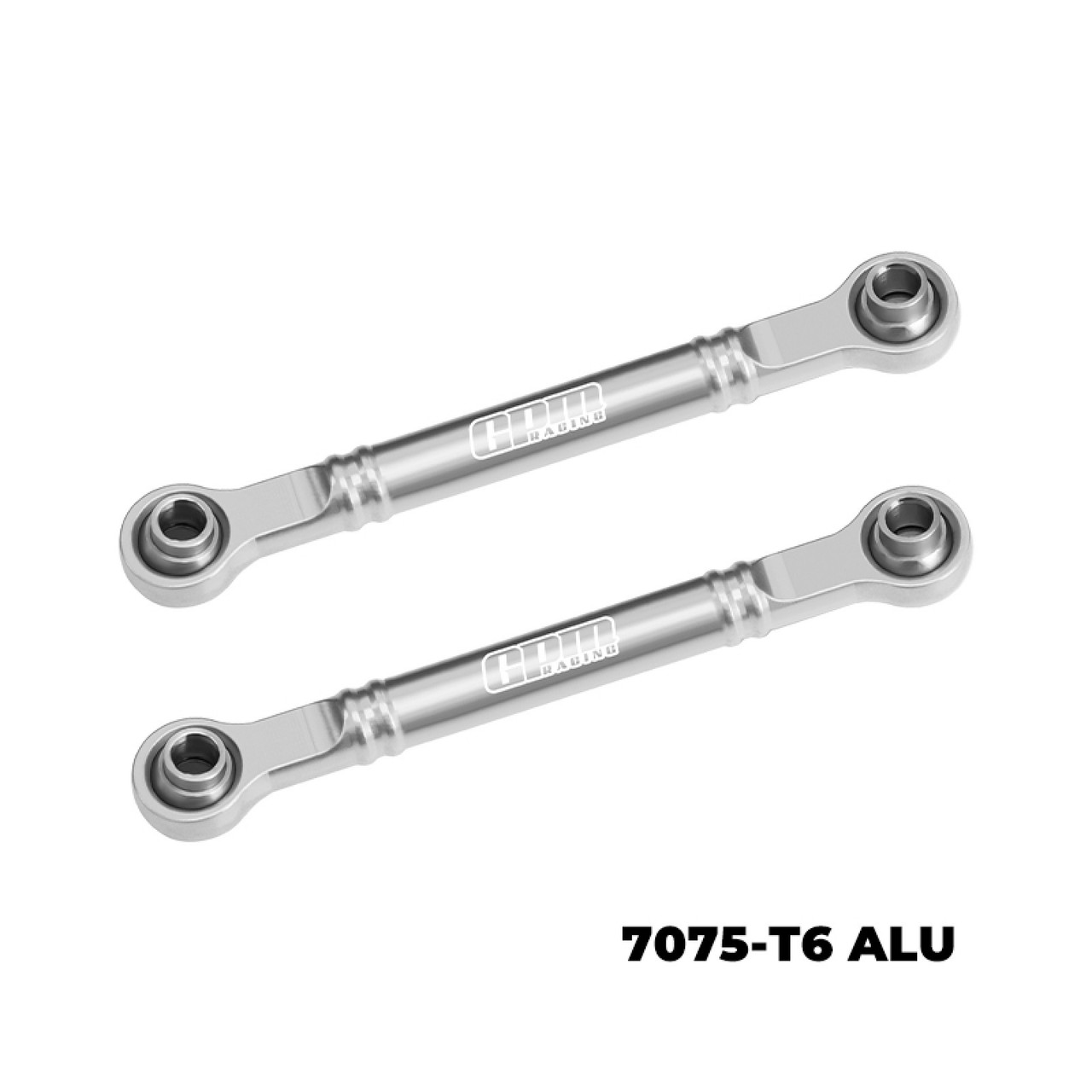 GPM Alum 7075-T6 Alloy Front Steering Toe Links 51mm Silver for 1