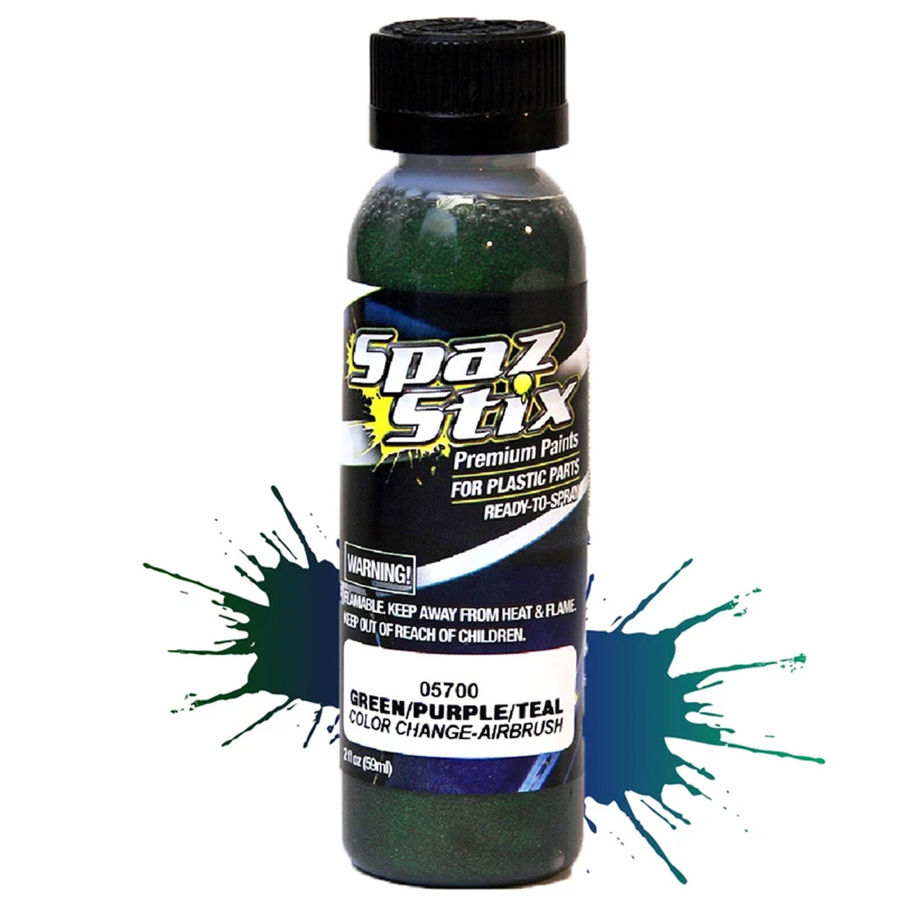 Spaz Stix Color Change Airbrush Ready Paint Green/Purple/Teal 2oz Bottle -  Nitro Hobbies