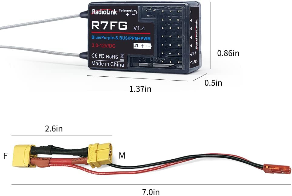 Radiolink RC8X 8 Ch 2.4G RC Transmitter R8FG R4FGM Gyro Receiver ...