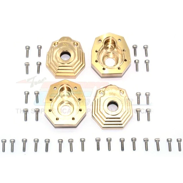 GPM Brass Outer Portal Drive Housing Front & Rear Heavy Edition (4Pcs) Set : TRX-4