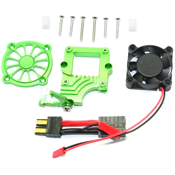 GPM Aluminum Motor Cooling Fan w/ Easy Switch (12Pcs) Set Green : TRX-4 / TRX-6