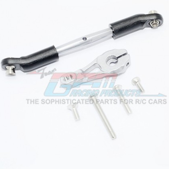 GPM Aluminum Servo Horn w/ Steering Link (6Pcs) Set Silver : TRX-4 / TRX-6